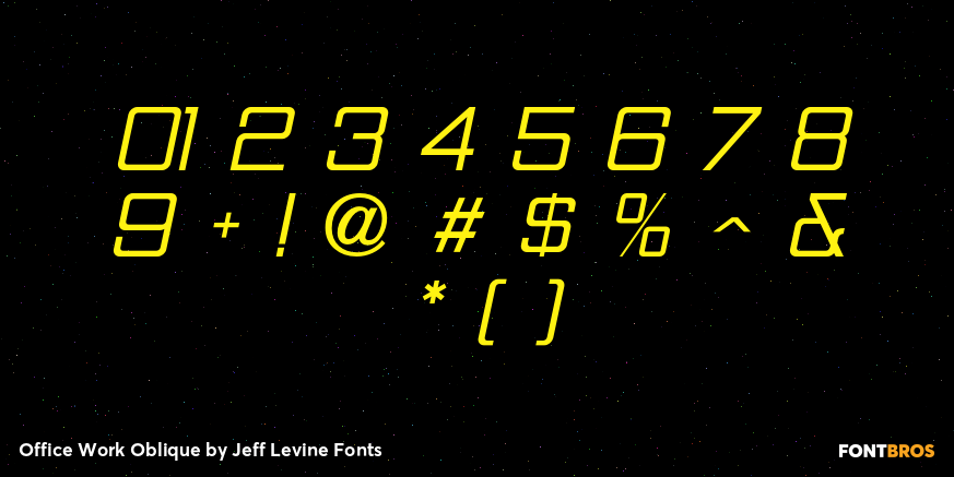 Office Work Oblique Font Poster #1