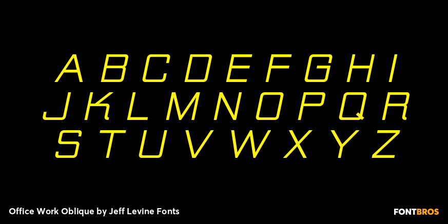 Office Work Oblique Font Poster #1