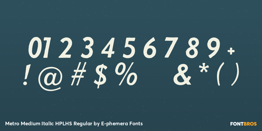 Metro Medium Italic HPLHS Regular Font Poster #4