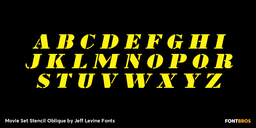Movie Set Stencil Oblique Font Poster #2