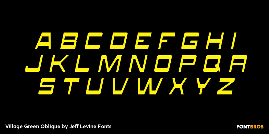 Village Green Oblique Font Poster #3