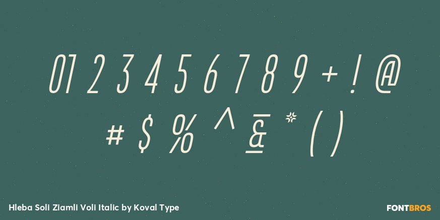 Hleba Soli Ziamli Voli Italic Font Poster #1