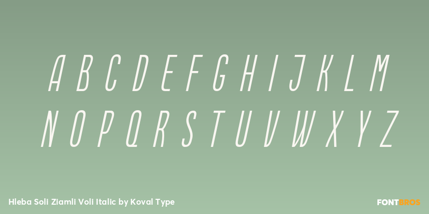 Hleba Soli Ziamli Voli Italic Font Poster #1