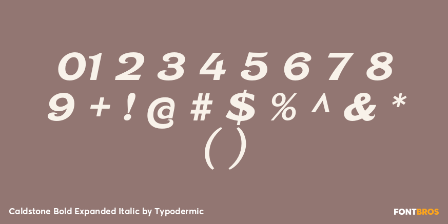 Caldstone Bold Expanded Italic Font Poster #1