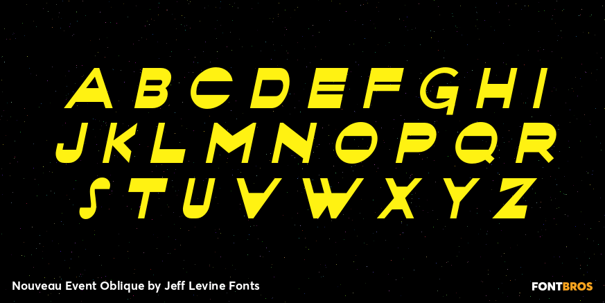 Nouveau Event Oblique Font Poster #2