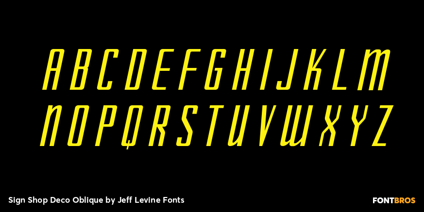 Sign Shop Deco Oblique Font Poster #3