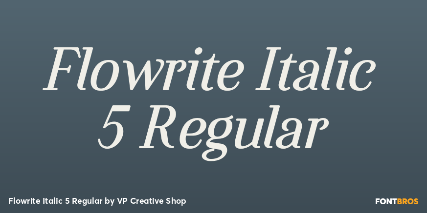 Flowrite Italic 5 Regular Font Poster #1
