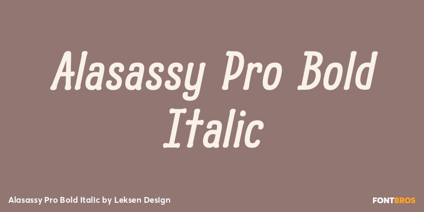 Alasassy Pro Bold Italic Poster
