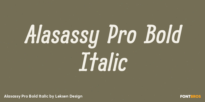 Alasassy Pro Bold Italic Poster
