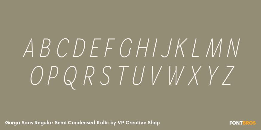Gorga Sans Regular Semi Condensed Italic Font Poster #1
