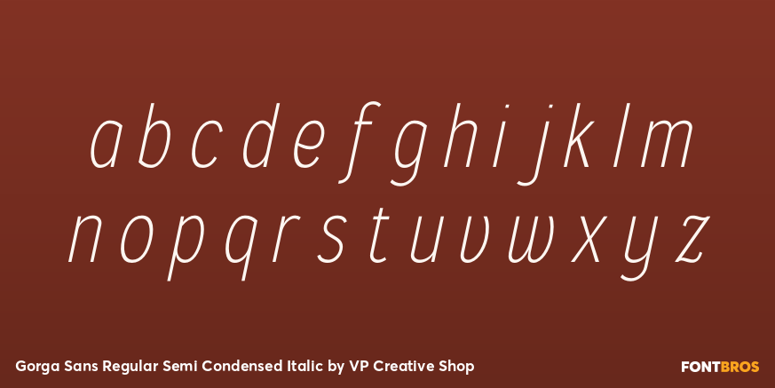 Gorga Sans Regular Semi Condensed Italic Font Poster #1