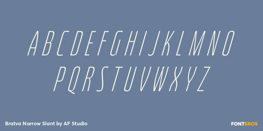 Bratva Narrow Slant Font Poster #2