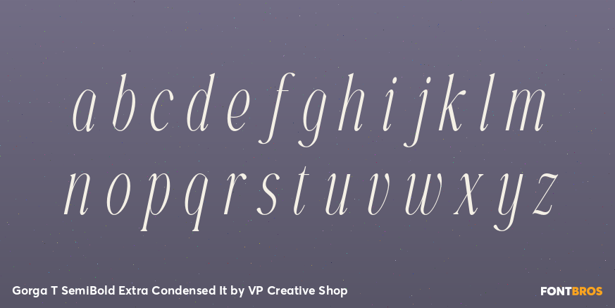Gorga T SemiBold Extra Condensed It Font Poster #3