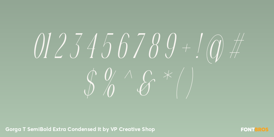 Gorga T SemiBold Extra Condensed It Font Poster #4