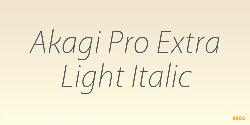 Akagi Pro Extra Light Italic Font Poster #1