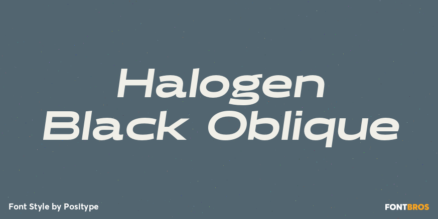 Halogen Black Oblique Font Poster #1