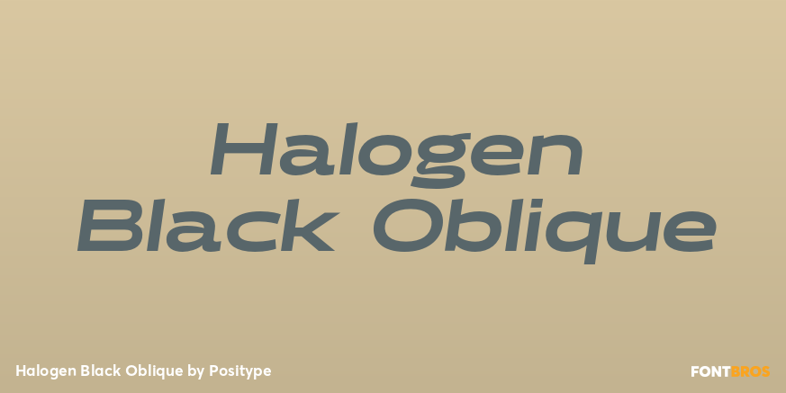 Halogen Black Oblique Font Poster #1
