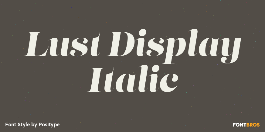 Lust Display Italic Poster