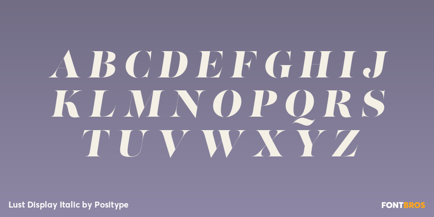 Lust Display Italic Font Poster #1