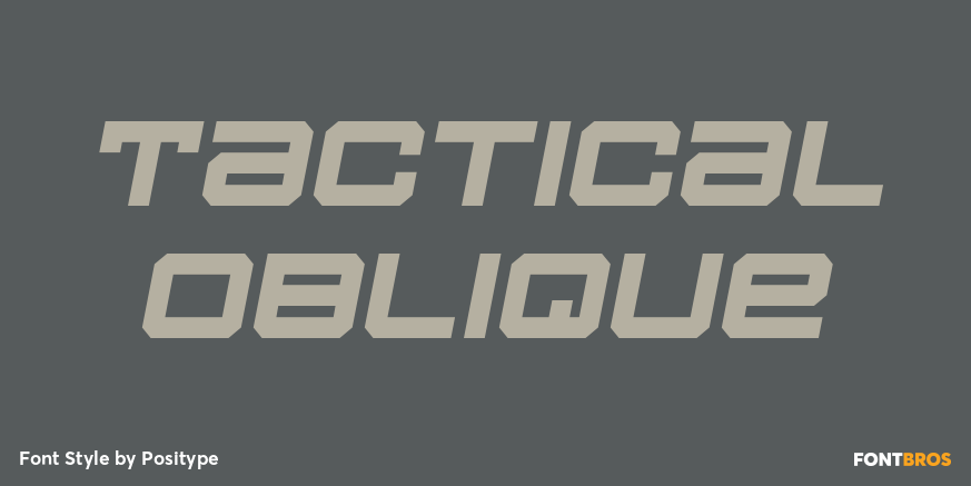 Tactical Oblique Font Poster #1