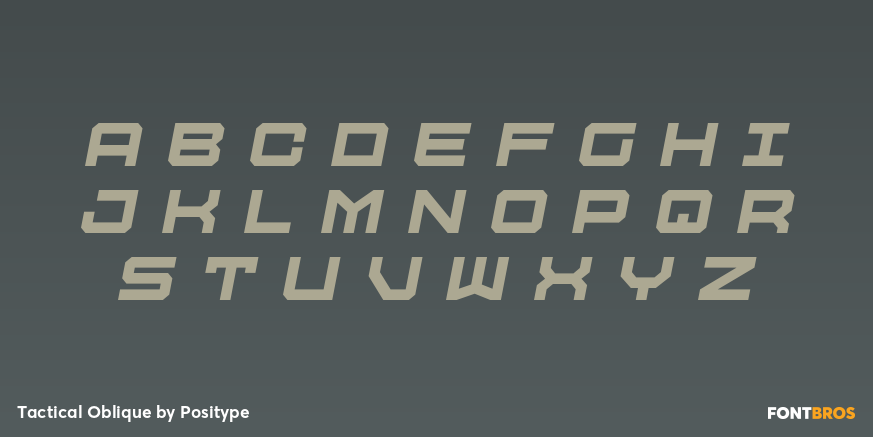 Tactical Oblique Font Poster #2