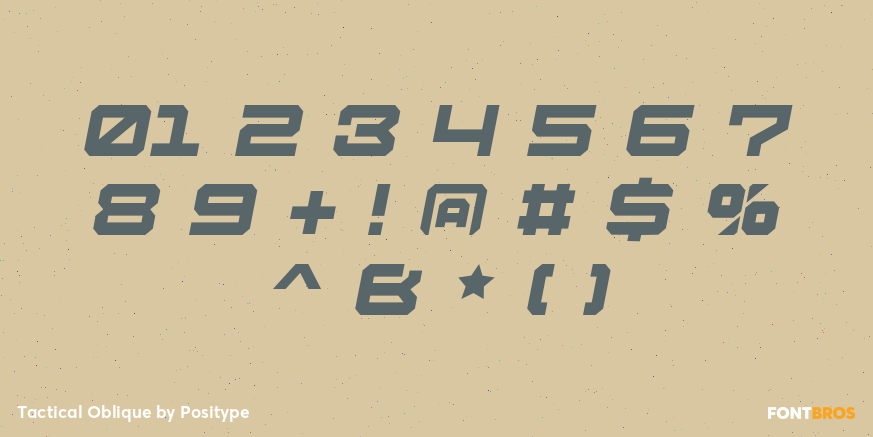 Tactical Oblique Font Poster #4