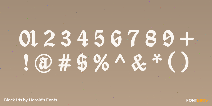 Black Iris Font Poster #1