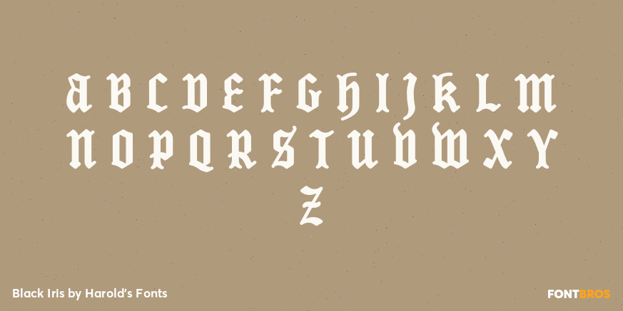 Black Iris Font Poster #1