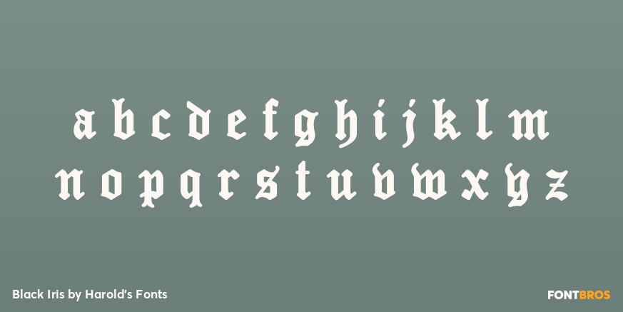 Black Iris Font Poster #1