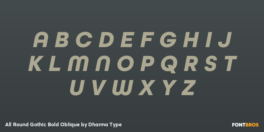 All Round Gothic Bold Oblique Font Poster #2