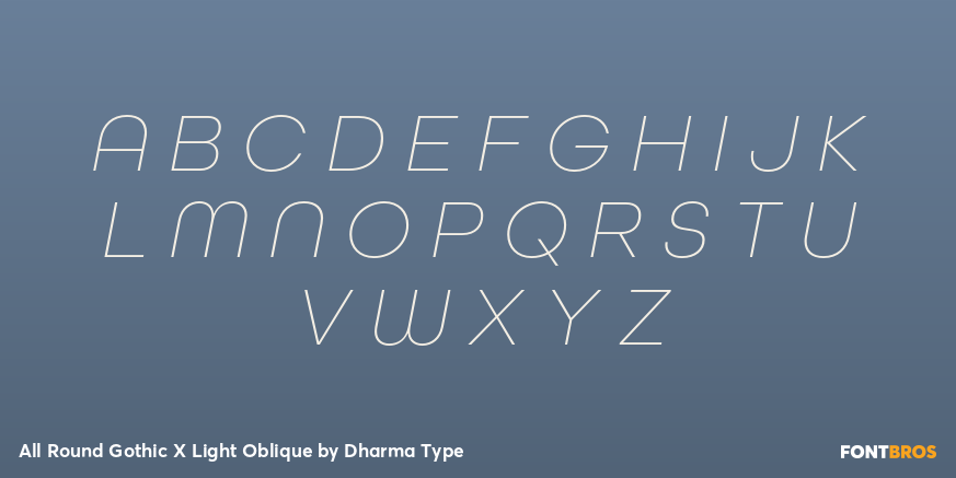 All Round Gothic X Light Oblique Font Poster #2