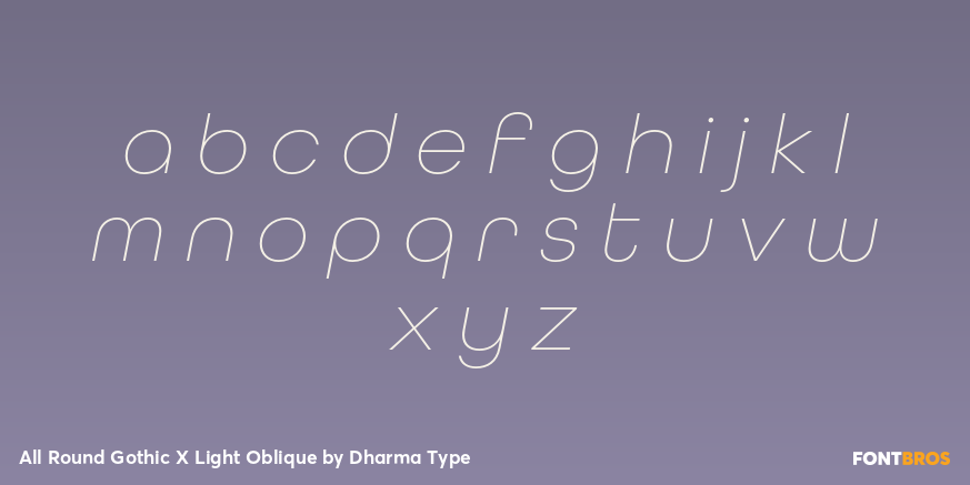 All Round Gothic X Light Oblique Font Poster #3