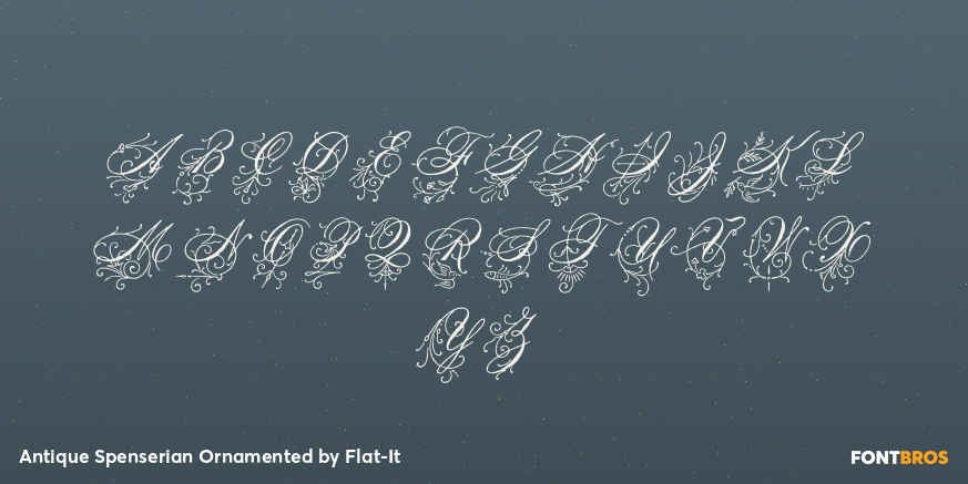 Antique Spenserian Ornamented Font Poster #1