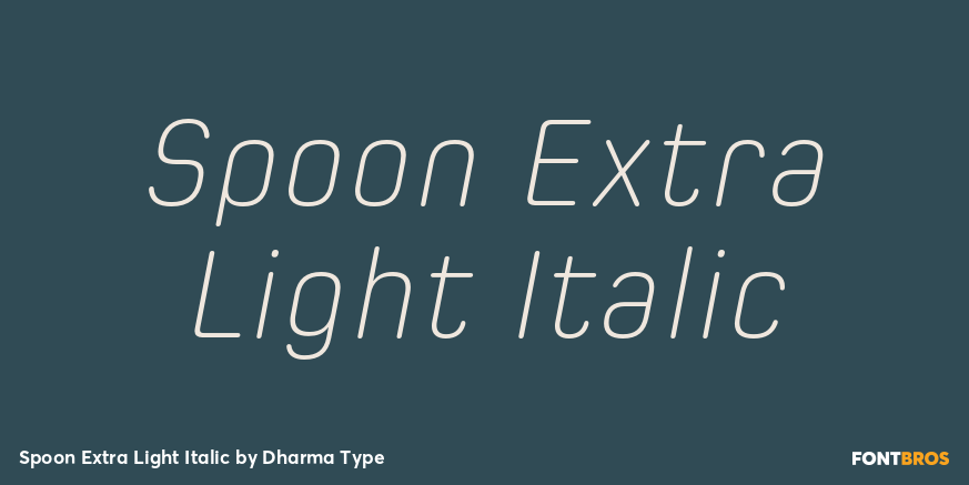 Spoon Extra Light Italic Font Poster #1