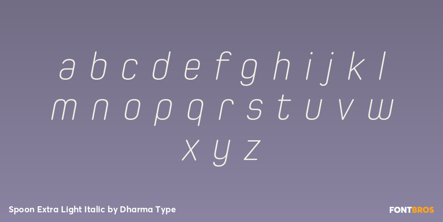 Spoon Extra Light Italic Font Poster #3