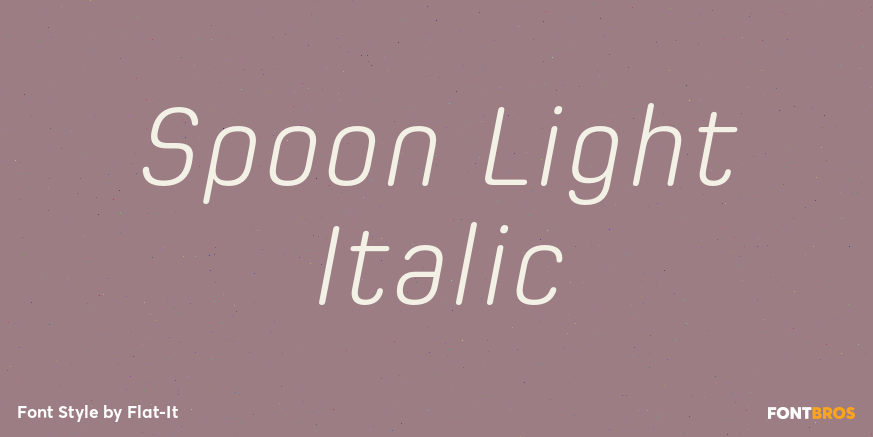 Spoon Light Italic Font Poster #1