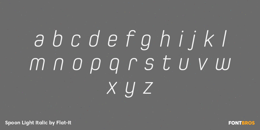 Spoon Light Italic Font Poster #1