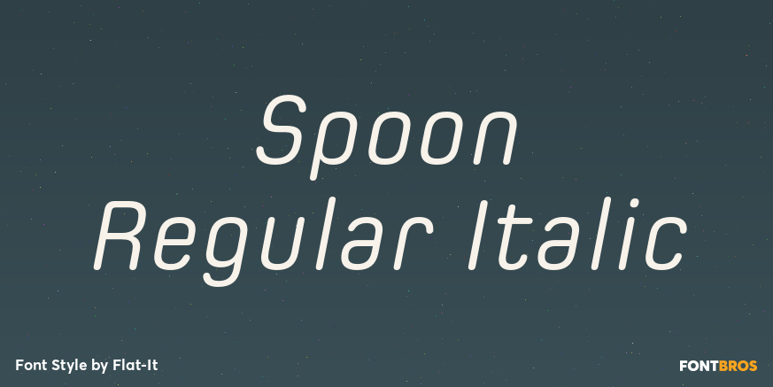 Spoon Regular Italic Font Poster #1