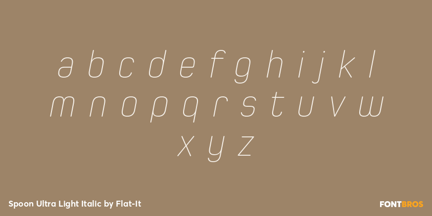 Spoon Ultra Light Italic Font Poster #1
