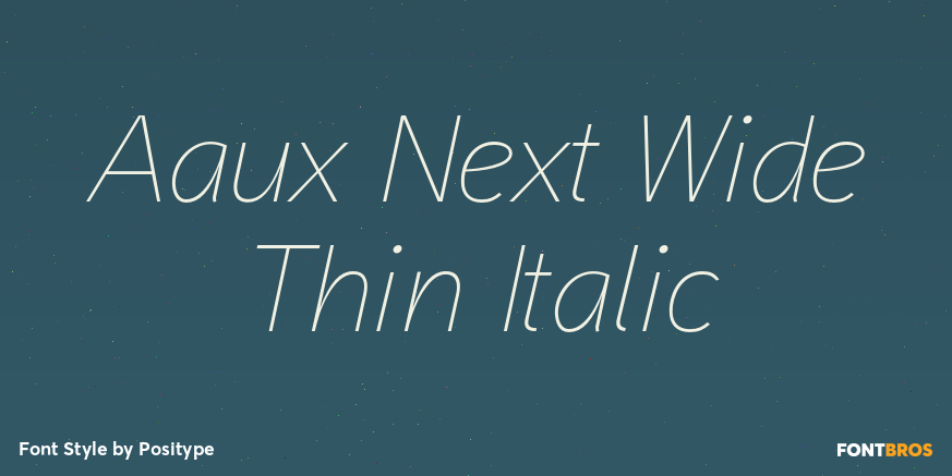 Aaux Next Wide Thin Italic Font Poster #1