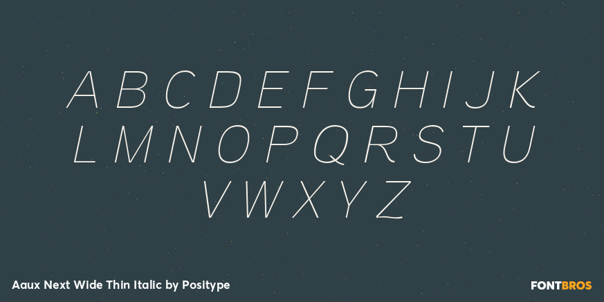 Aaux Next Wide Thin Italic Font Poster #1