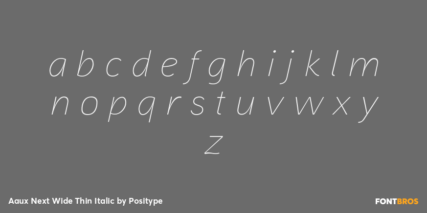 Aaux Next Wide Thin Italic Font Poster #1