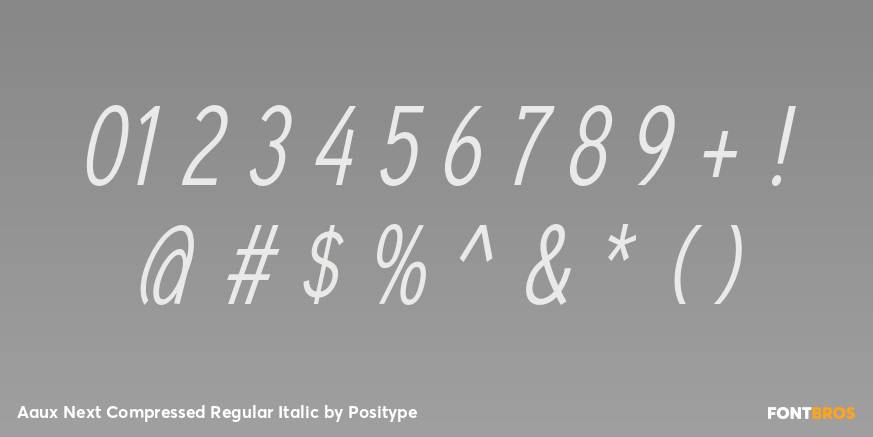 Aaux Next Compressed Regular Italic Font Poster #1
