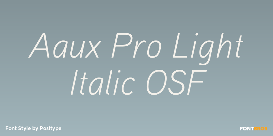 Aaux Pro Light Italic OSF Font Poster #1