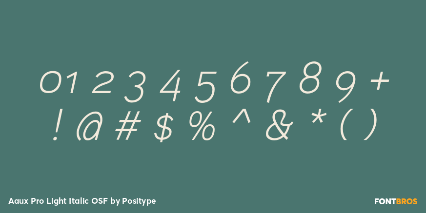 Aaux Pro Light Italic OSF Font Poster #4