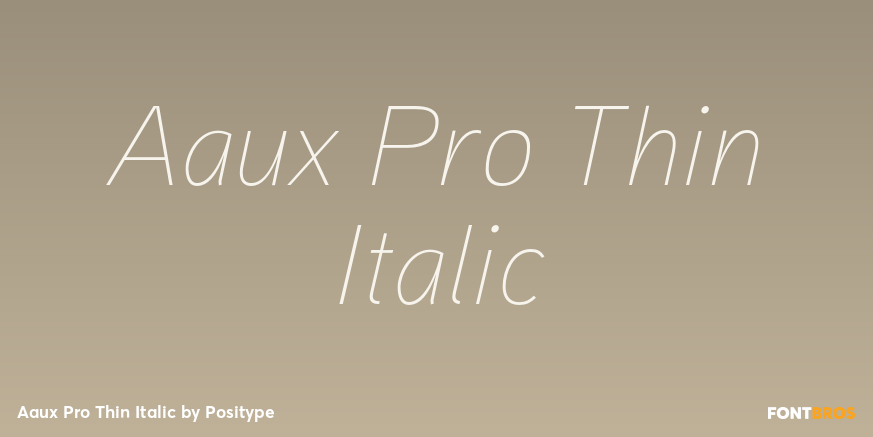 Aaux Pro Thin Italic Font Poster #1