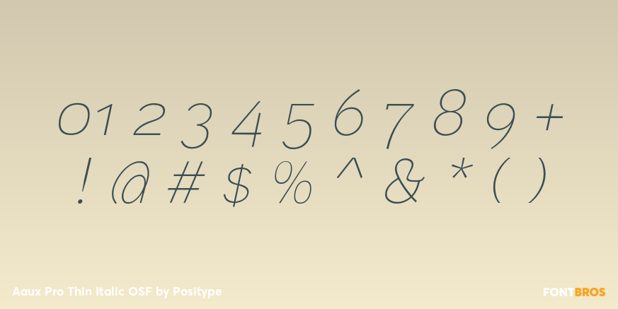Aaux Pro Thin Italic OSF Font Poster #4
