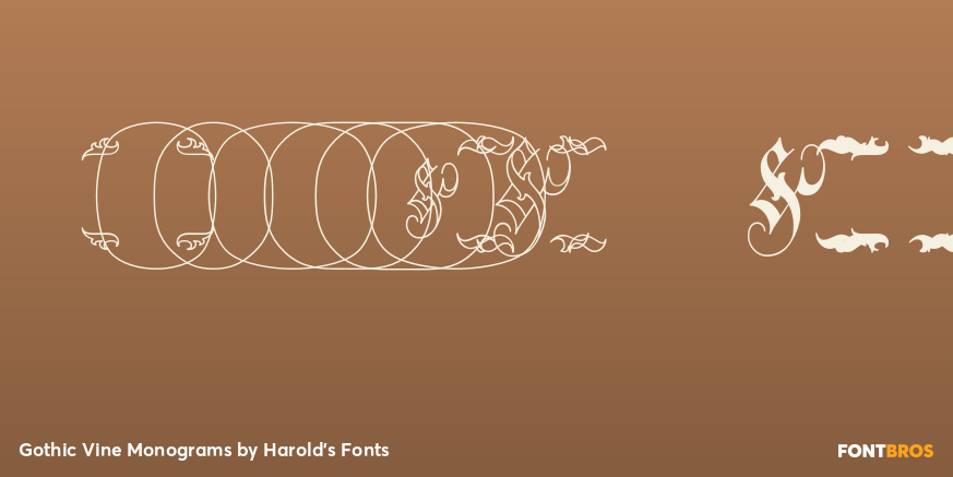 Gothic Vine Monograms Font Poster #4
