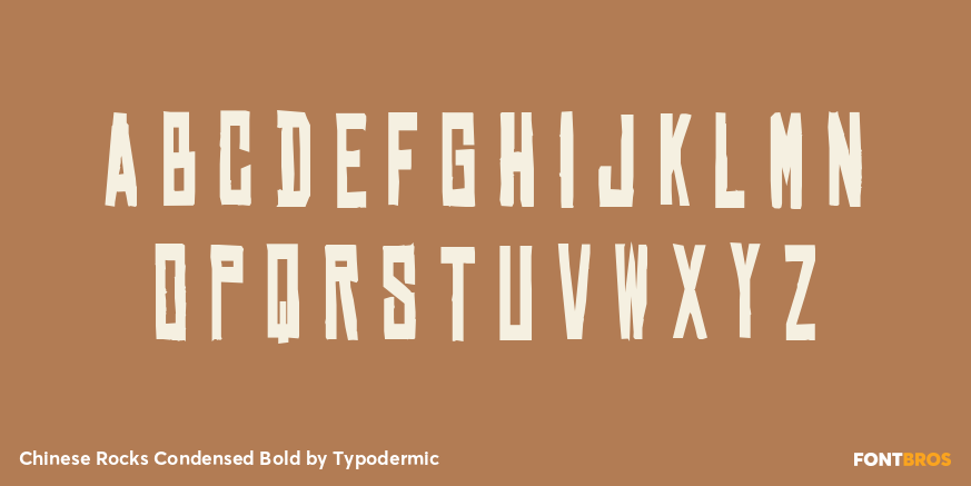 Chinese Rocks Condensed Bold Font Style by Typodermic | Font Bros