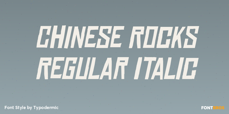 Chinese Rocks Regular Italic Font Poster #1